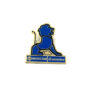 Tiger-shaped brass badge with intricate detailing, showcasing the tiger’s head and body.
