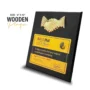 Handshake Wooden Appreciation Plaque with golden handshake emblem and printed plate (8x10 size)